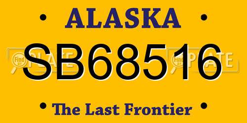 SB68516 Alaska License Plate