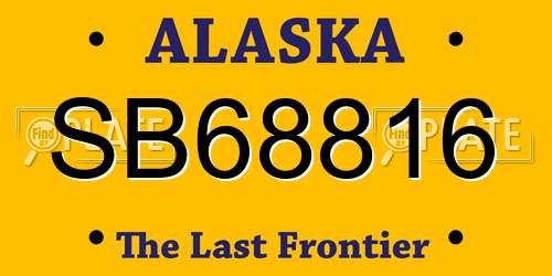 SB68816 Alaska License Plate