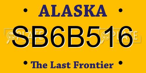 SB6B516 Alaska License Plate