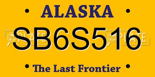 SB6S516 Alaska License Plate