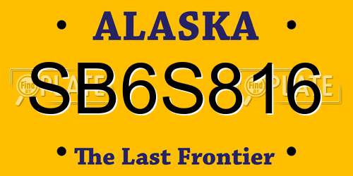 SB6S816 Alaska License Plate