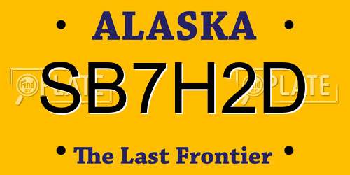 SB7H2D Alaska License Plate