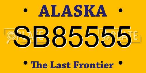 SB85555 Alaska License Plate