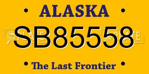SB85558 Alaska License Plate