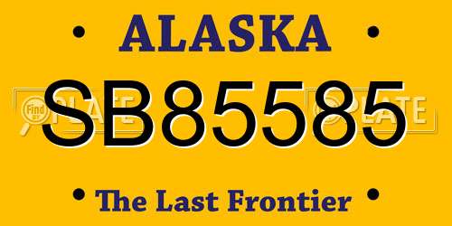 SB85585 Alaska License Plate