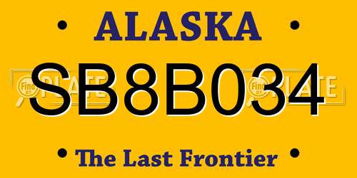 SB8B034 Alaska License Plate