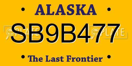 SB9B477 Alaska License Plate