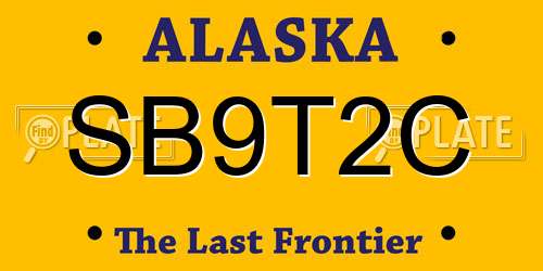 SB9T2C Alaska License Plate