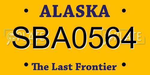 SBA0564 Alaska License Plate