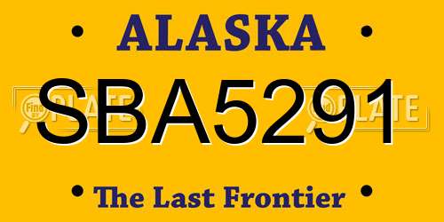 SBA5291 Alaska License Plate