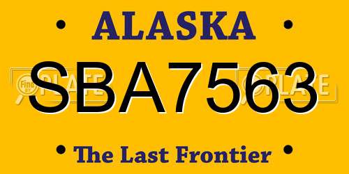 SBA7563 Alaska License Plate