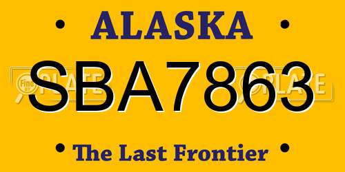 SBA7863 Alaska License Plate