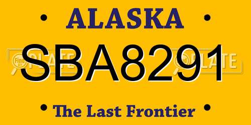 SBA8291 Alaska License Plate