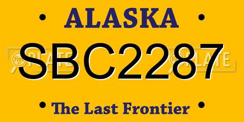 SBC2287 Alaska License Plate