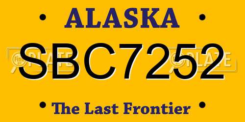 SBC7252 Alaska License Plate