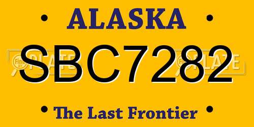 SBC7282 Alaska License Plate