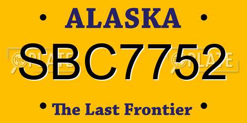 SBC7752 Alaska License Plate