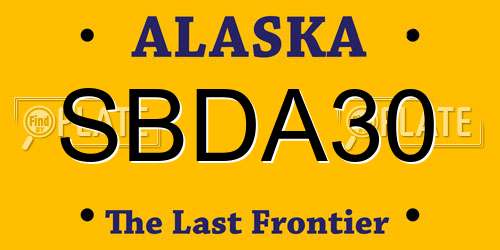 SBDA30 Alaska License Plate