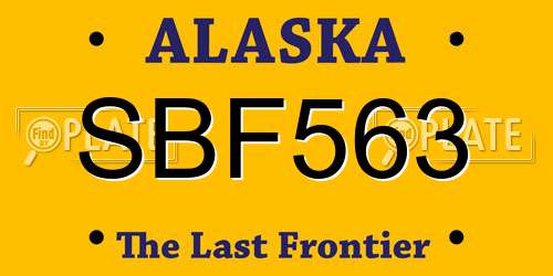 SBF563 Alaska License Plate