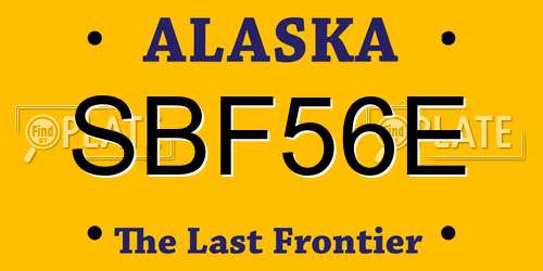 SBF56E Alaska License Plate