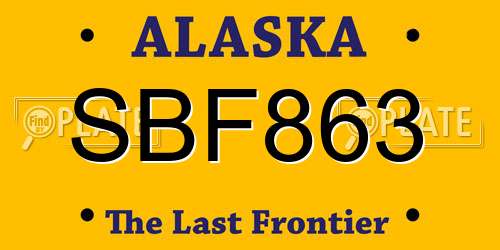 SBF863 Alaska License Plate