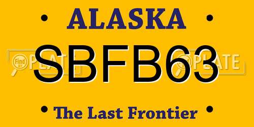 SBFB63 Alaska License Plate