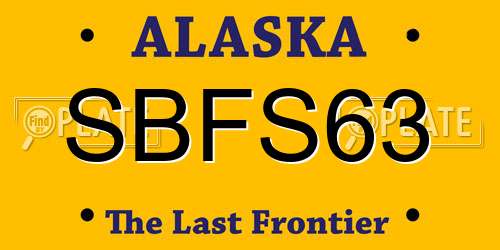 SBFS63 Alaska License Plate