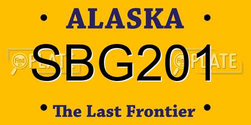 SBG201 Alaska License Plate