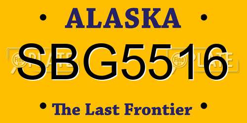 SBG5516 Alaska License Plate