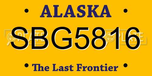 SBG5816 Alaska License Plate