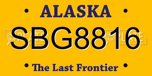 SBG8816 Alaska License Plate