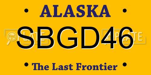 SBGD46 Alaska License Plate