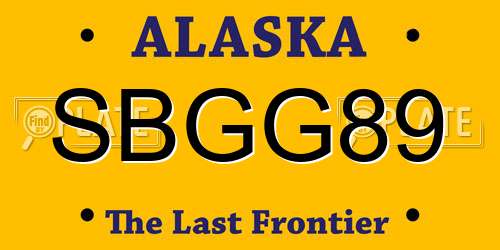 SBGG89 Alaska License Plate