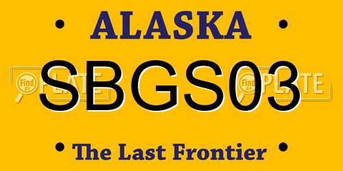 SBGS03 Alaska License Plate