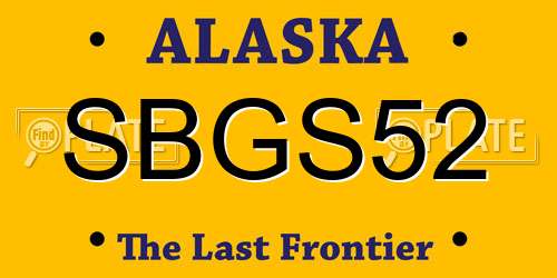 SBGS52 Alaska License Plate
