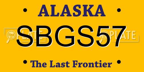 SBGS57 Alaska License Plate