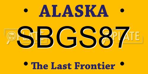 SBGS87 Alaska License Plate