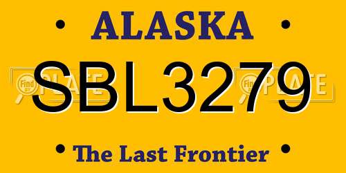 SBL3279 Alaska License Plate