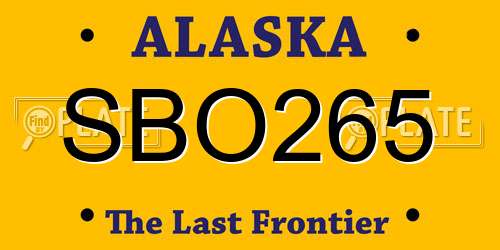 SBO265 Alaska License Plate