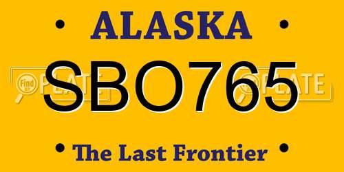 SBO765 Alaska License Plate