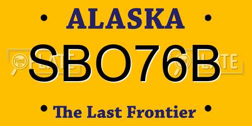 SBO76B Alaska License Plate