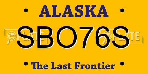 SBO76S Alaska License Plate