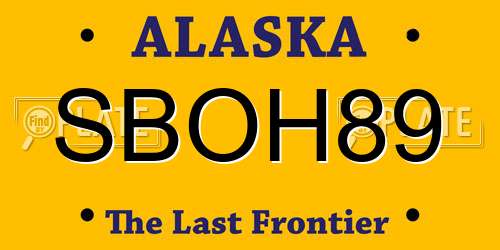 SBOH89 Alaska License Plate