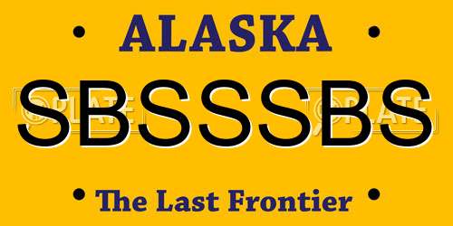 SBSSSBS Alaska License Plate
