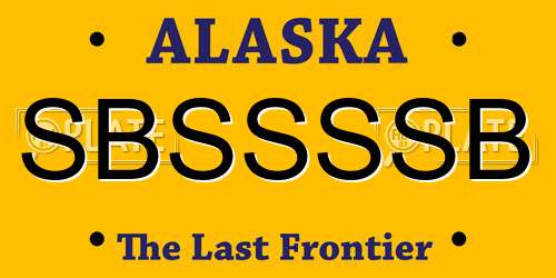 SBSSSSB Alaska License Plate
