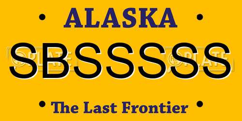 SBSSSSS Alaska License Plate