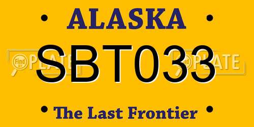SBT033 Alaska License Plate
