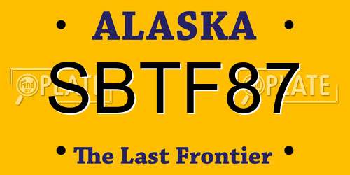 SBTF87 Alaska License Plate