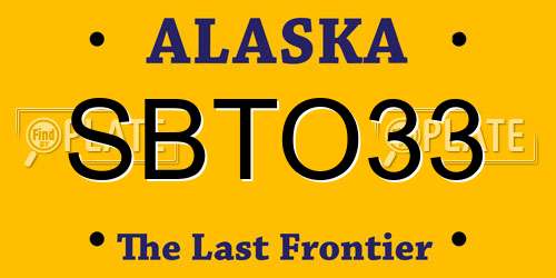 SBTO33 Alaska License Plate