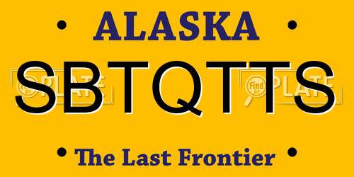 SBTQTTS Alaska License Plate